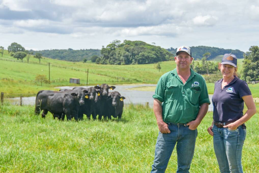 Milstream Springs Cattle Company manager Isaac Ramasey with owner Mandie Scott at her property 'Whataview' East Evelyn Road, near Ravenshoe. Pictures by Ben Harden 