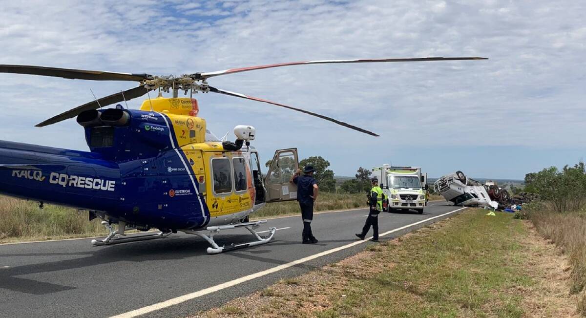 Emergency services were called to the scene just after 7:45am on Monday morning. Picture supplied by RACQ CQ Rescue 