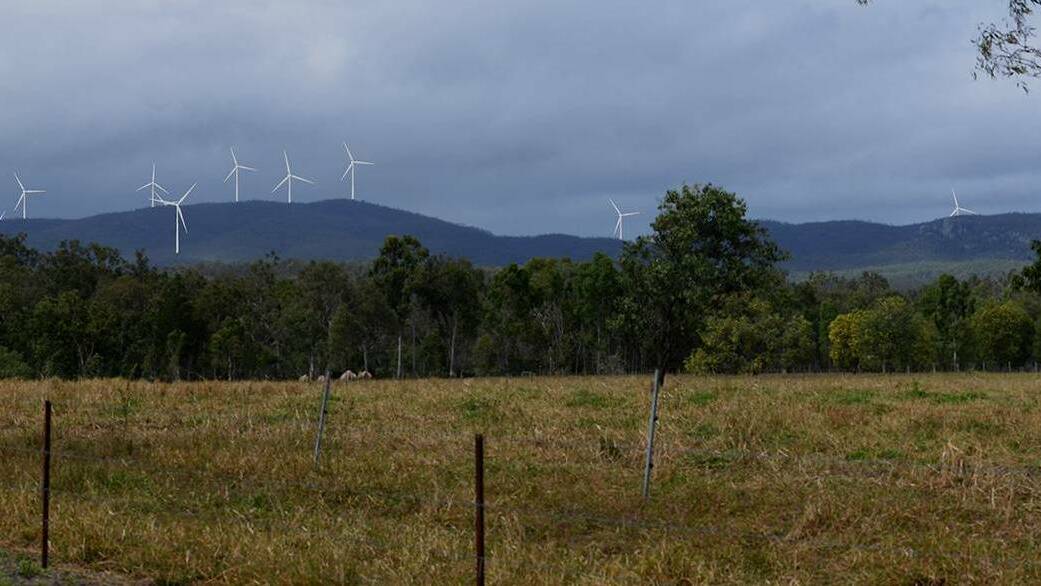 An artists impression of wind turbines on Ark Energys Chalumbin wind farm south of Ravenshoe. Picture supplied by Ark Energy 