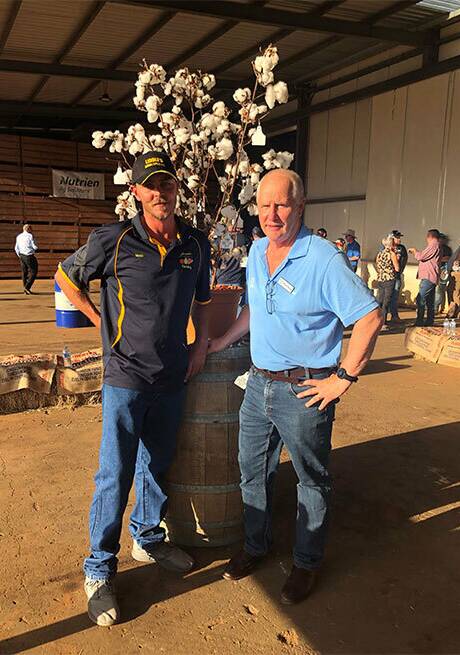 Cotton grower Brad Jonsson, Wombinoo Station, and Cotton Australia's Michael Murray.