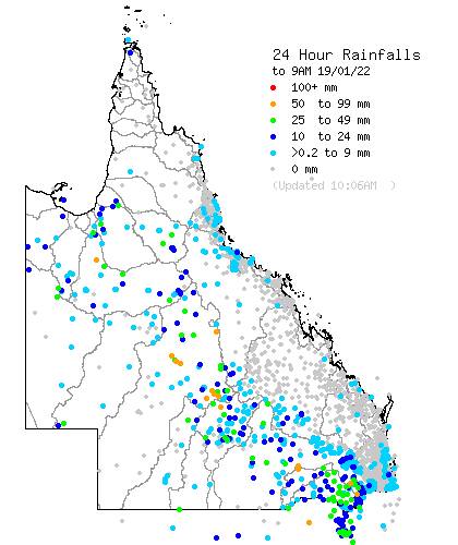 Queensland Rainfall. Map: BoM 