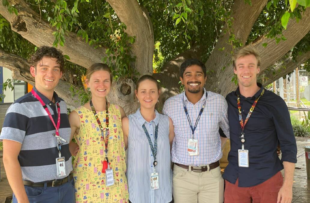 Junior doctors Isaac, Sophie, Samantha, Vidhushan and Menno will begin their career at the North West Hospital and Health Service in 2023. Picture supplied 