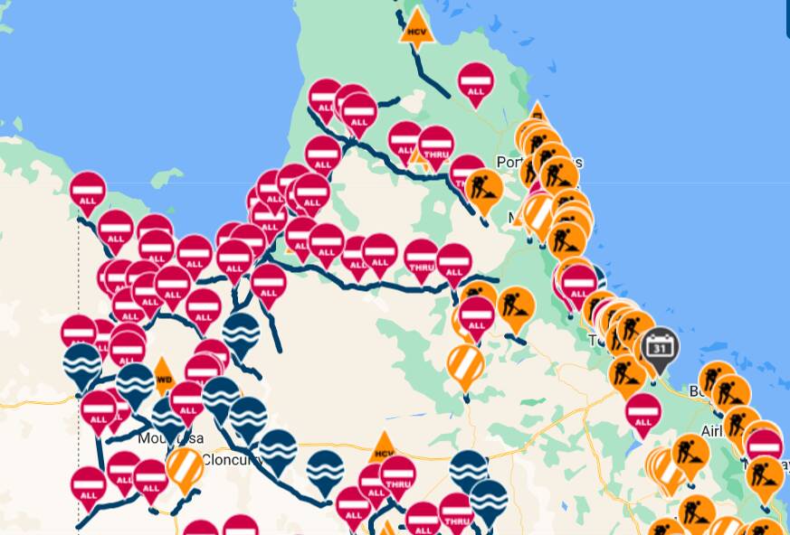Road closures as of Friday 9am. Map: Qld Traffic 