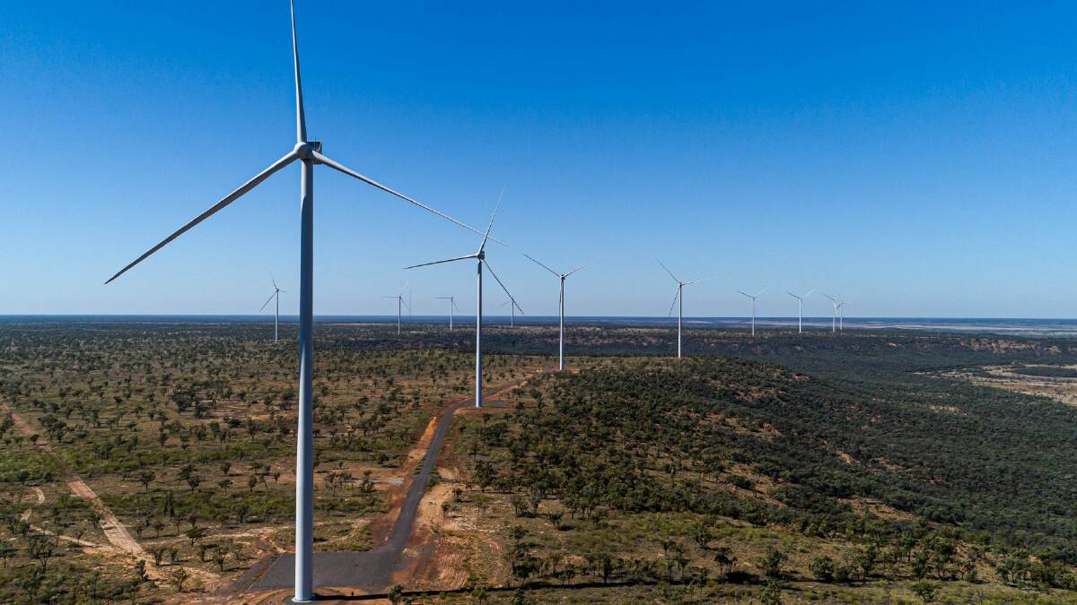 An artists' impression of Windlabs Prairie Wind Farm, located on pastoral land near the rural township of Prairie, 300km west of Townsville. Image supplied by Windlab 