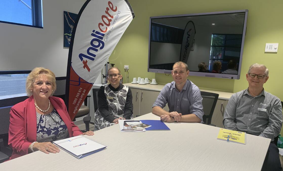 ACCOMMODATION SUPPORT: Federal Capricornia MP Michelle Landry, AnglicareCQ CEO Carol Godwin, AnglicareCQ housing and homelessness manager Adam Klaproth, and AnglicareCQ property managerment coordinator Leigh Tiegs, at the Anglicare Rockhampton office. 