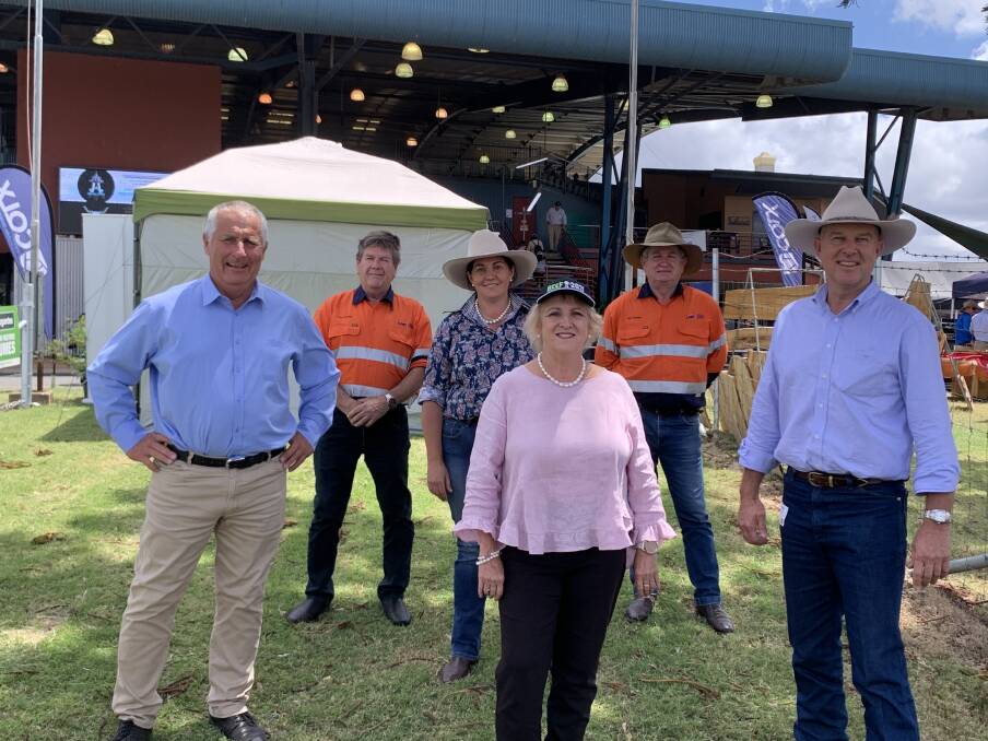 Need for action: (Front) LNP Keppel candidate Adrian De Groot, with federal Capricornia MP Michelle Landry and Gympie MP Tony Perrett. (Back) LNP Gladstone candidate Ron Harding, Mirani candidate Tracey Newitt, and Rockhampton candidate Tony Hopkins.