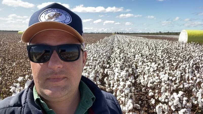 Nutrien's senior agronomist Maurilio Rezende, Tolga, in a field of dryland cotton on the Atherton Tablelands. Picture: Supplied 