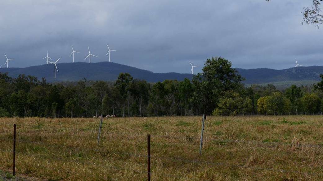 An artist's impression of wind turbines on Ark Energy's proposed Chalumbin wind farm south of Ravenshoe. Picture supplied by Ark Energy. 