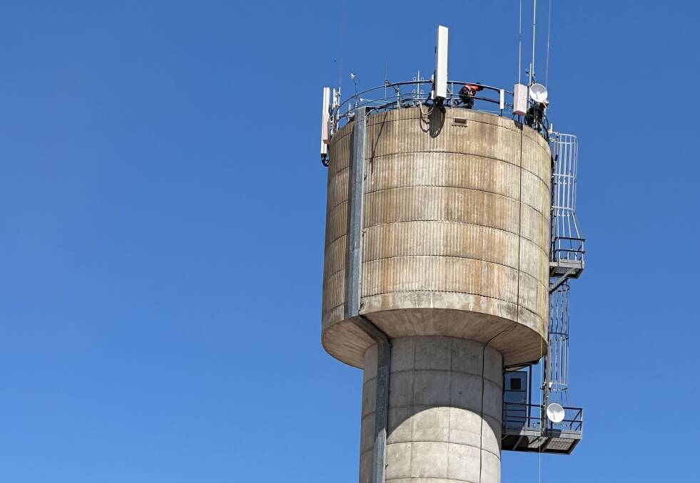 Water towers were accessed in Normanton and Karumba to set up Wi-Sky to towns. Photo supplied.