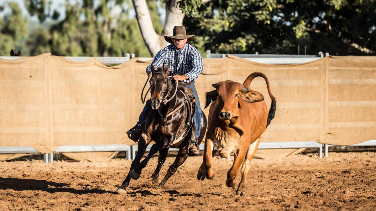 LEGEND: Ron Wall competing at the Horse of The North competition in Charters Towers. Photo: Jo Thieme Photography.