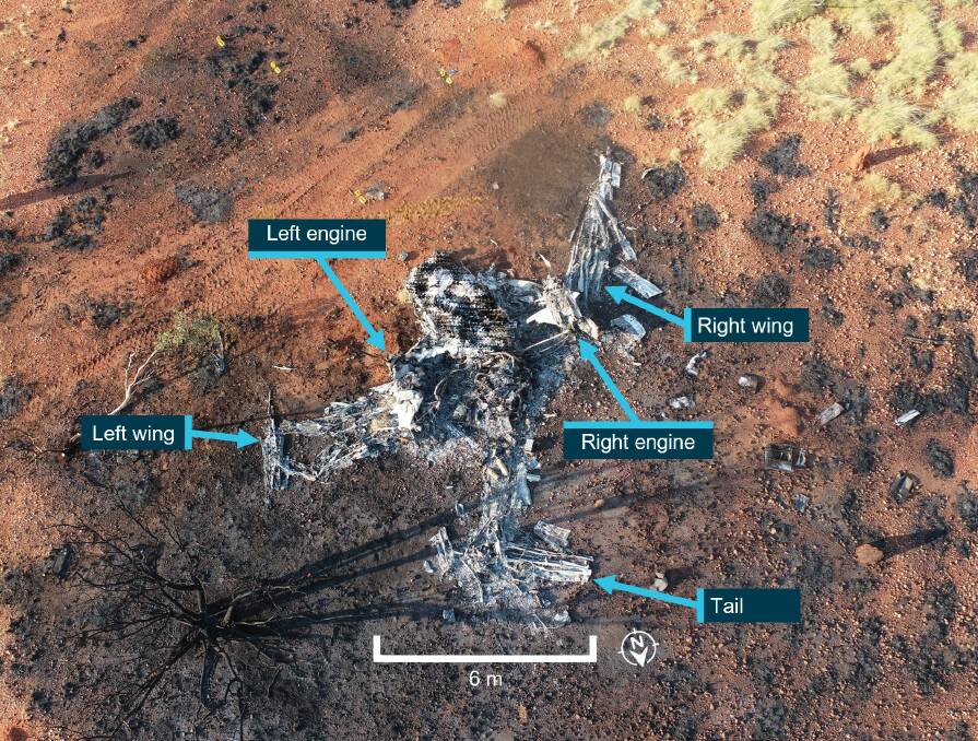 The crash site near Cloncurry. Source: Queensland Police, annotated by the ATSB