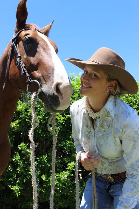 SADDLE UP: Charters Towers horsewoman Taelor Toomey and her campdraft competition horse Jedidiah. Photo: Samantha Walton.