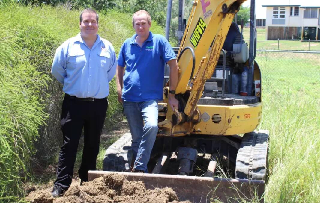 In 2017 Richmond Shire Council and Wi-Sky delivered a fast and local internet pilot to service the town. Pictured CEO Peter Bennet and Wi-Sky owner Will Harrington. File photo.