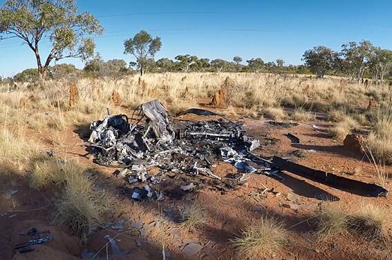 The wreckage site north west of Cloncurry. Photo: ATSB.