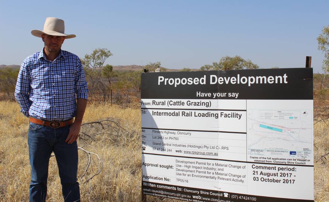 IMPROVING FREIGHT: Cloncurry Shire Council Mayor Greg Campbell visits the proposed development site for the Rail Loading Facility. Photo: Samantha Walton.