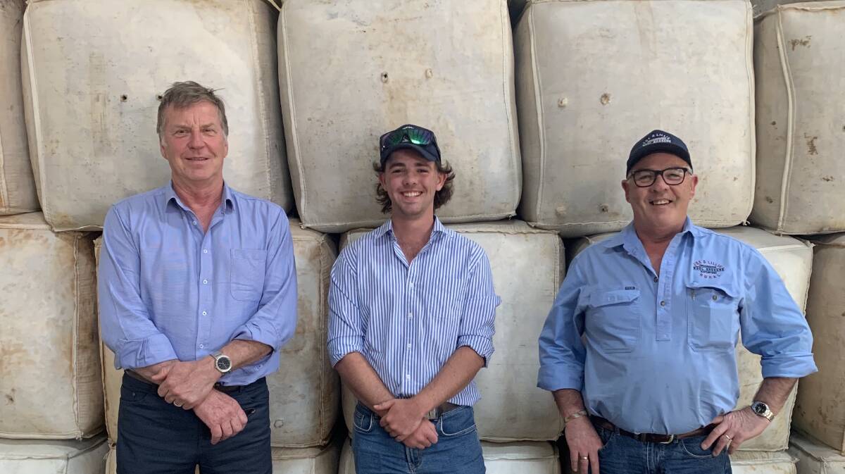 Fox & Lillie managing director James Lillie with Longerenong College student and Fox & Lillie Rural scholarship recipient Thomas Baird and Fox & Lillie Rural Mildura store manager Peter Dow.