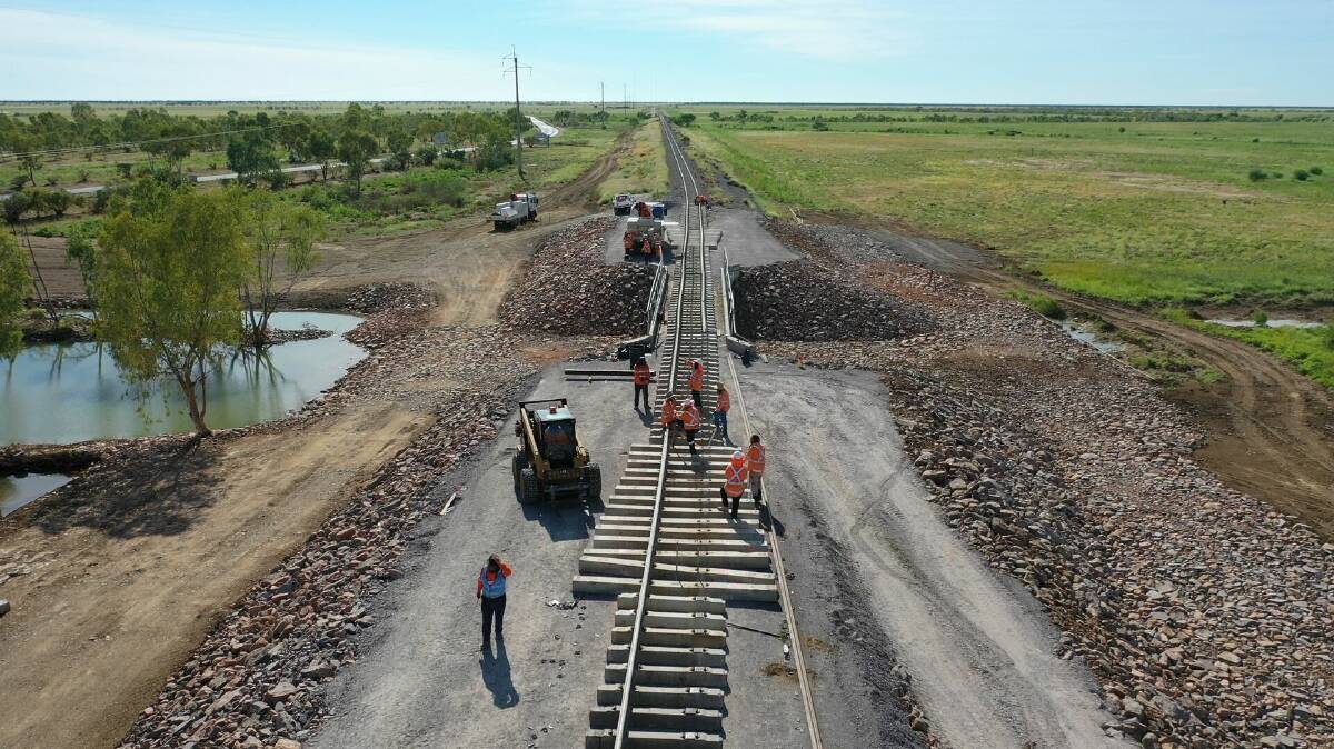 Track worked being carried out on the Mount Isa line. Supplied- Queensland Rail. 