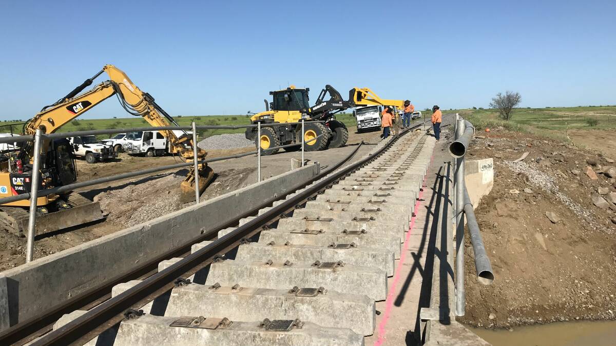Work being carried out on the Mount Isa line. Supplied- Queensland Rail. 