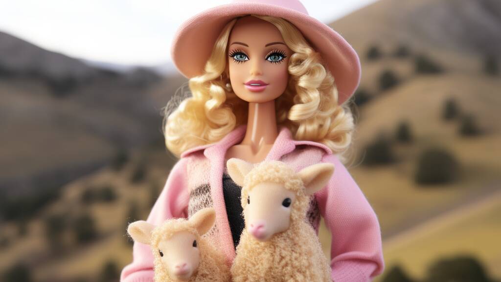 The Woolmark Company has used AI to generate an image of Woolgrower Barbie.