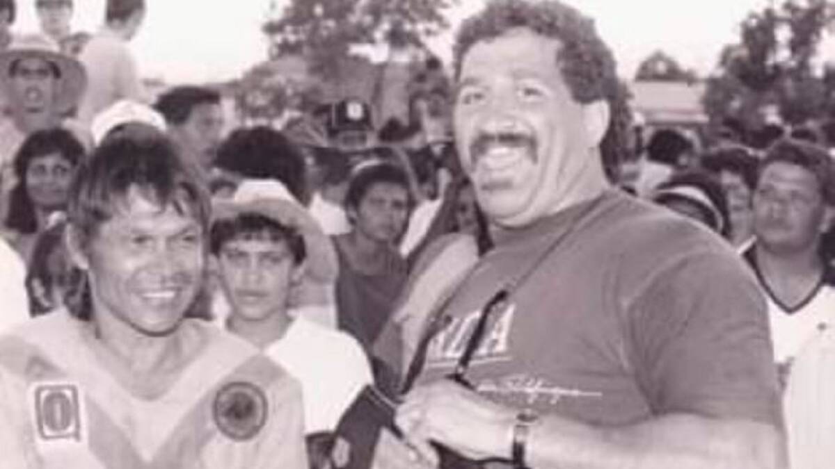 Woggie Wilson (see here with Sam Backo) was the captain of the Mount Isa side which won the Foley Shield in 1990 but sadly he passed away recently.