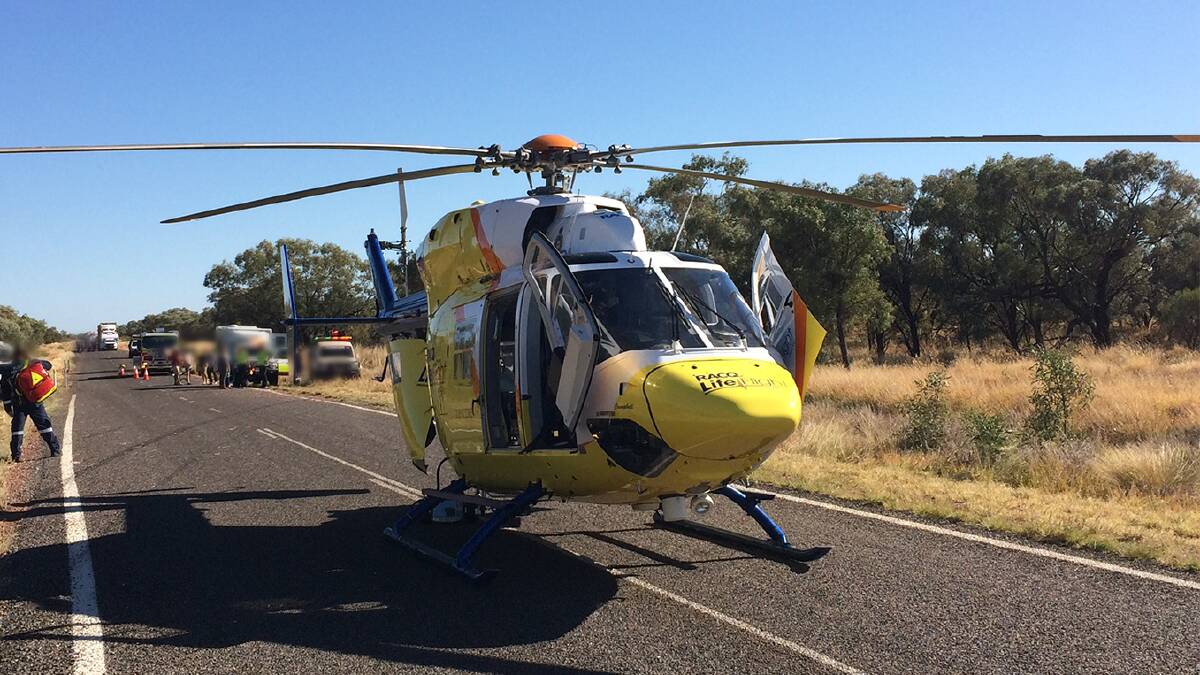 Two men died in an accident near McKinlay. Photo: Courtesy RACQ LifeFlight Rescue