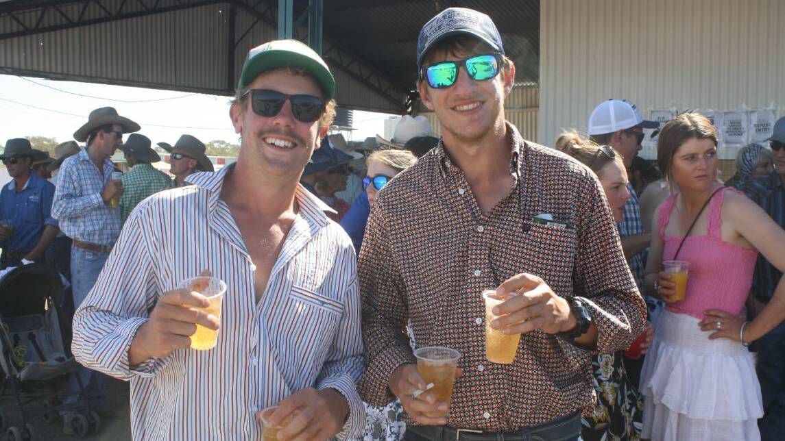 
Mark Ennis and Brendan Vedelago enjoy the day out at the Sedan Dip rodeo.