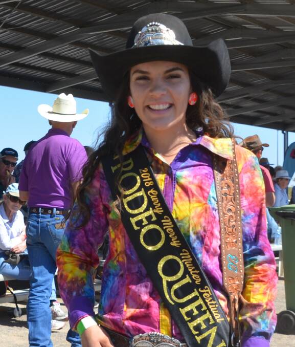 ROYAL DUTIES: Cloncurry new Merry Muster Queen Emmy Gallagher at the Rodeo. Photo: Derek Barry