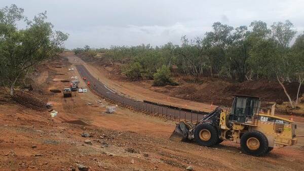 Mount Isa City Council conducts upgrade works of the Lake Julius Road. Photo: MICC