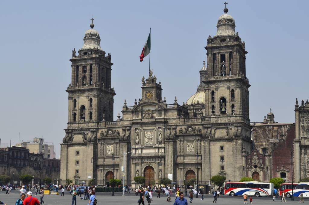 MARKET OPPORTUNITY: The Cathedral in Mexico City overlooking the city's main square. With around 130 million people and a new trade agreement, Mexico is seen as a major opportunity for Australian red meat.