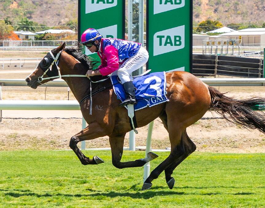 Charters Towers based 2YO filly Which Lily ridden by Peter Cullen pins her ears back as she wins a 2YO race at Townsville in late December. Her trainer Ben Williams won $27,800 in QTIS incentive prizemoney in December to top the table for QTIS 2YO trainers. Picture: Racing Queensland