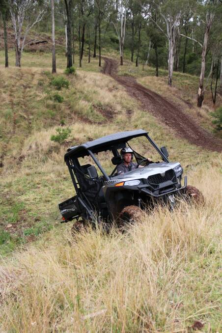 SENSATIONAL UNIT: Mojo Motorcycles Queensland and Northern Territory area manager Gary Ridden demonstrating the CFMoto UForce 600. Pictures: Melody Labinsky
