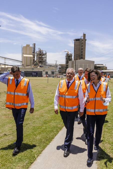 Industry, Energy and Emissions Reduction Minister Angus Taylor and Prime Minister Scott Morrison toured the Gibson Island plant with Incitec Pivot Limited managing director and CEO Jeanne Johns in December. 