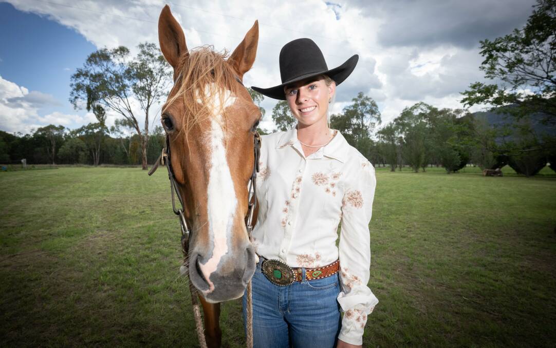 Annabel Dalzell had a lot to celebrate in 2023 including winning the ABCRA encouragement rider national title on board Westlake Winston; Winston for short. Picture by Peter Hardin