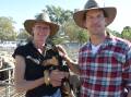 LOCALS ATTEND: Kate Eccles and Josh Gee, Springton, SA, with Indie, paced the pens at Mount Pleasant, SA, last week. 