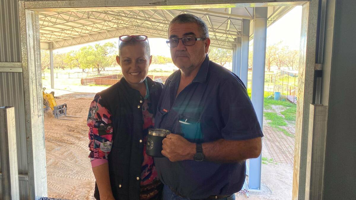 Gabbie and Stuart Le Lievre, Yathonga Station, Tilpa, NSW, have just built a new shearing shed and set of yards.