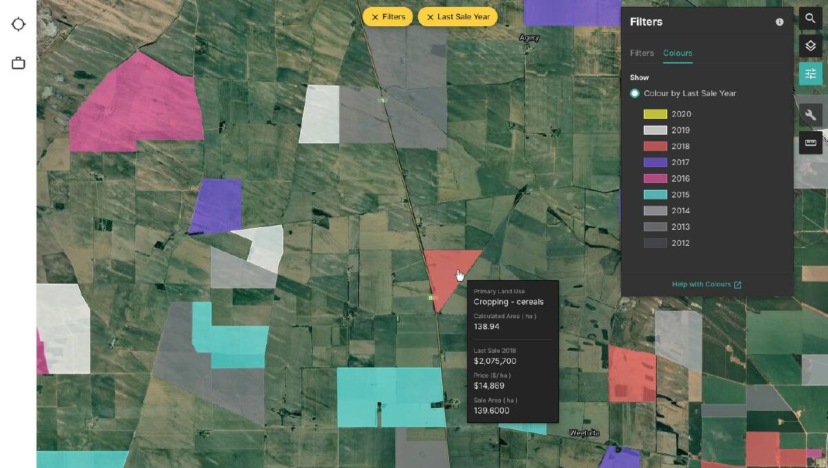 A screenshot of the Rural Valuations Hub, a software that enables virtual property valuations.