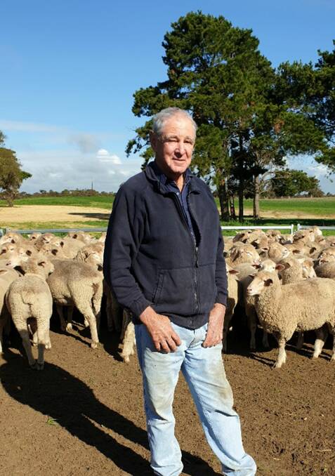 PRIME LAMB: Brian Tucker, Tuckerland, Keith, SA, runs about 800 Merinos ewes at Keith, SA, and has been joining them to White Suffolk rams for nearly 20 years. 