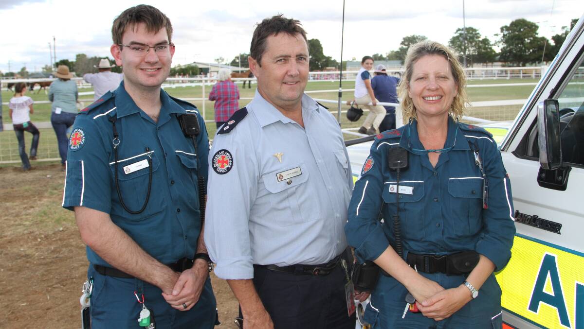 Rural paramedics like Officer James Burley (from left), Superintendent Gavin Farry and Officer Kym Mander from Longreach are among the Queensland Ambulance staff now using droperidol.