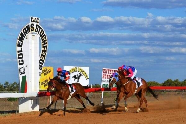 Bill Hetherington’s Likefatherlikeson won the Charters Towers Amateur Cup race in a classic finish, pipping Whatanexcuse at the post by 0.1L.