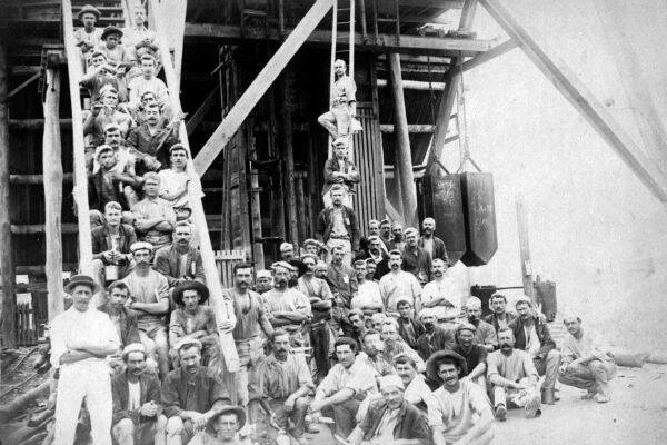 Brilliant Extended Mine shift workers in the height of the gold rush at Charters Towers. Photo courtesy of Charters Towers & Dalrymple Archives Group.