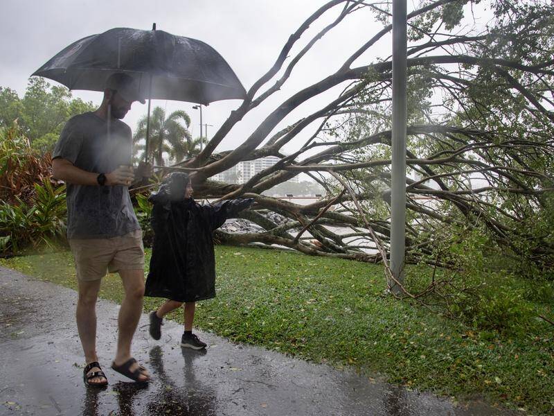 A tropical low in the Coral Sea is expected to develop into a cyclone which will be named Kirrily. (Brian Cassey/AAP PHOTOS)