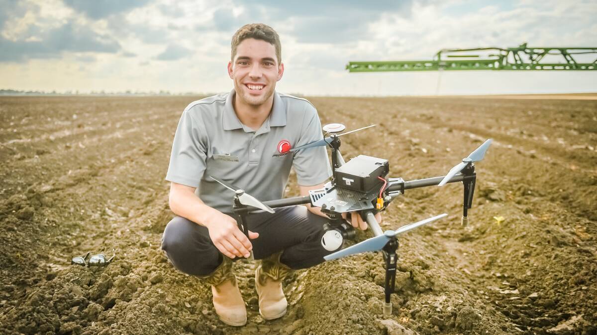 PrecisionHawk manager for Australia and New Zealand operations, Josh Voelker in Emerald at the AgTech field day. Photo - Kelly Butterworth. 