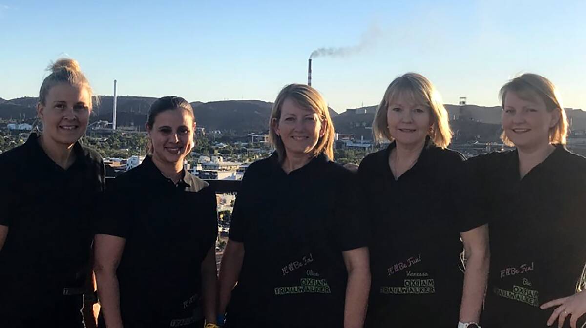 OXFAM TEAM: Vicki Nicholson, Luisa McLeish, Alice Moncrieff, Vanessa Denham, and Bec Greaves. The team have raised over $2000 for Oxfam so far.