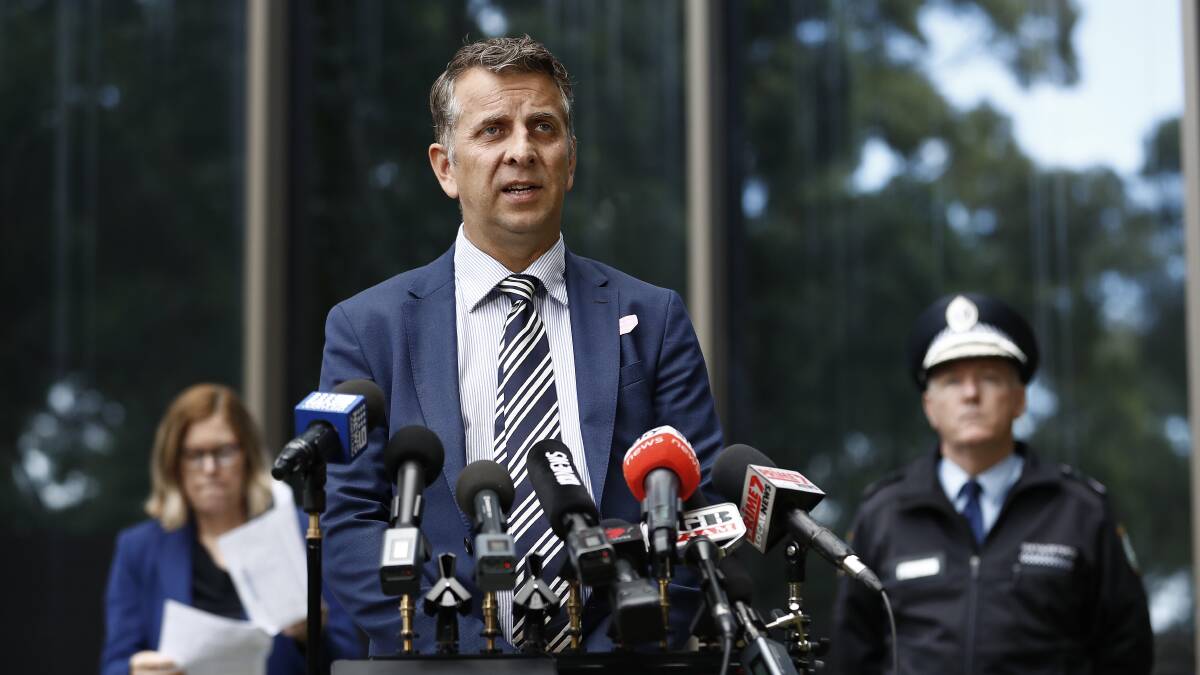 NSW Transport Minister Andrew Constance at an earlier press conference. Picture: Getty Images