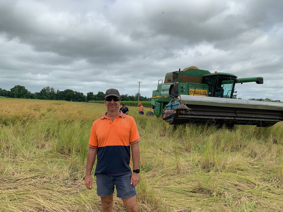 Michael Reinaudo and niece Mikaella Roggero harvested their first rice after successfully growing over 160ha this season.