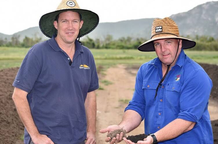 NQ Dry Tropics' Senior Project Officer Scott Fry with Bowen farmer Jamie Jurgens.