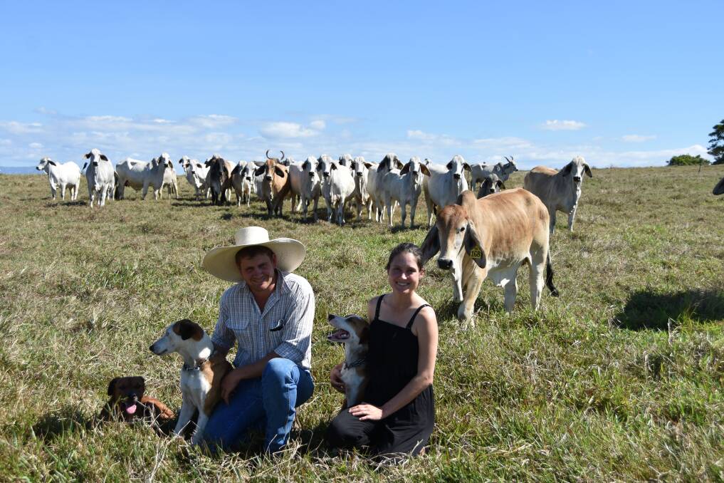 YOUNG GUNS: Peter and Mariah Chiesa with some of their herd, just south of Ingham.