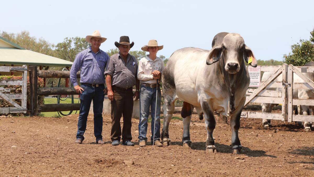PBF Garside Manso with Matthew Geaney, purchaser, Rob Flute, and vendor James Fenech. Pic - Kent Ward.
