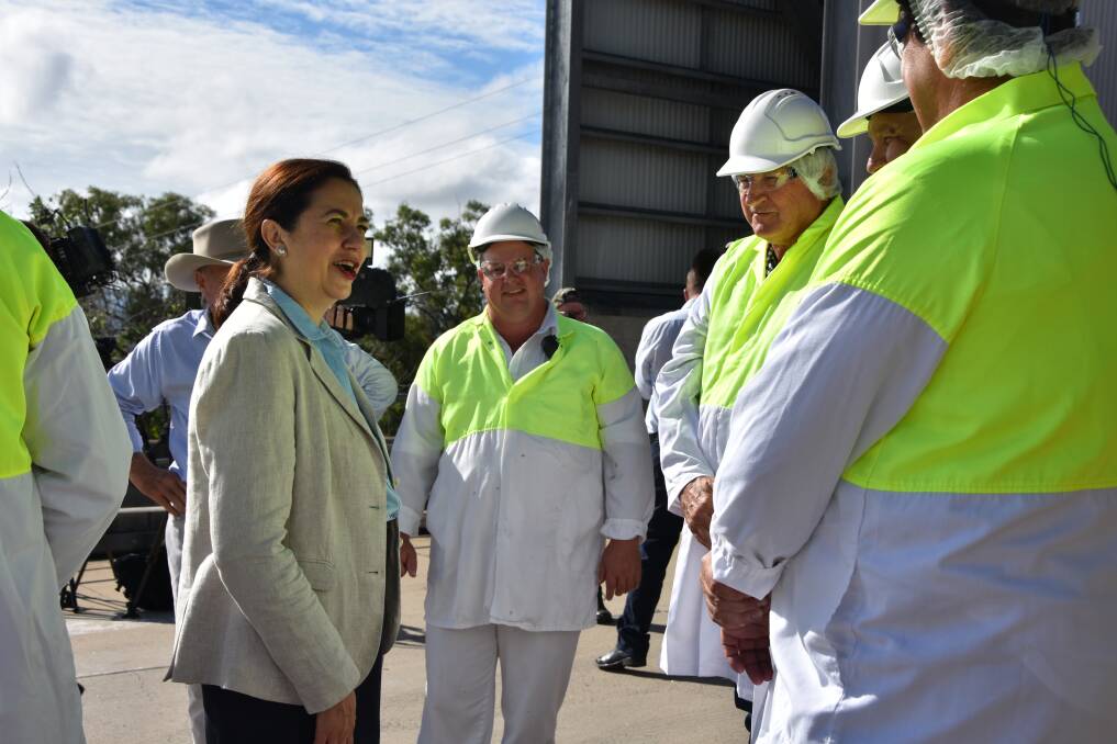 Premier Annastacia Palaszczuk met with workers at the JBS Australia meatworks facility in Rockhampton.