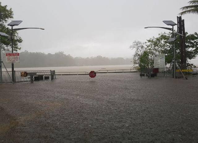 Flooding at the Daintree River forced the cancellation of ferry services. Photo: Douglas Shire Council.